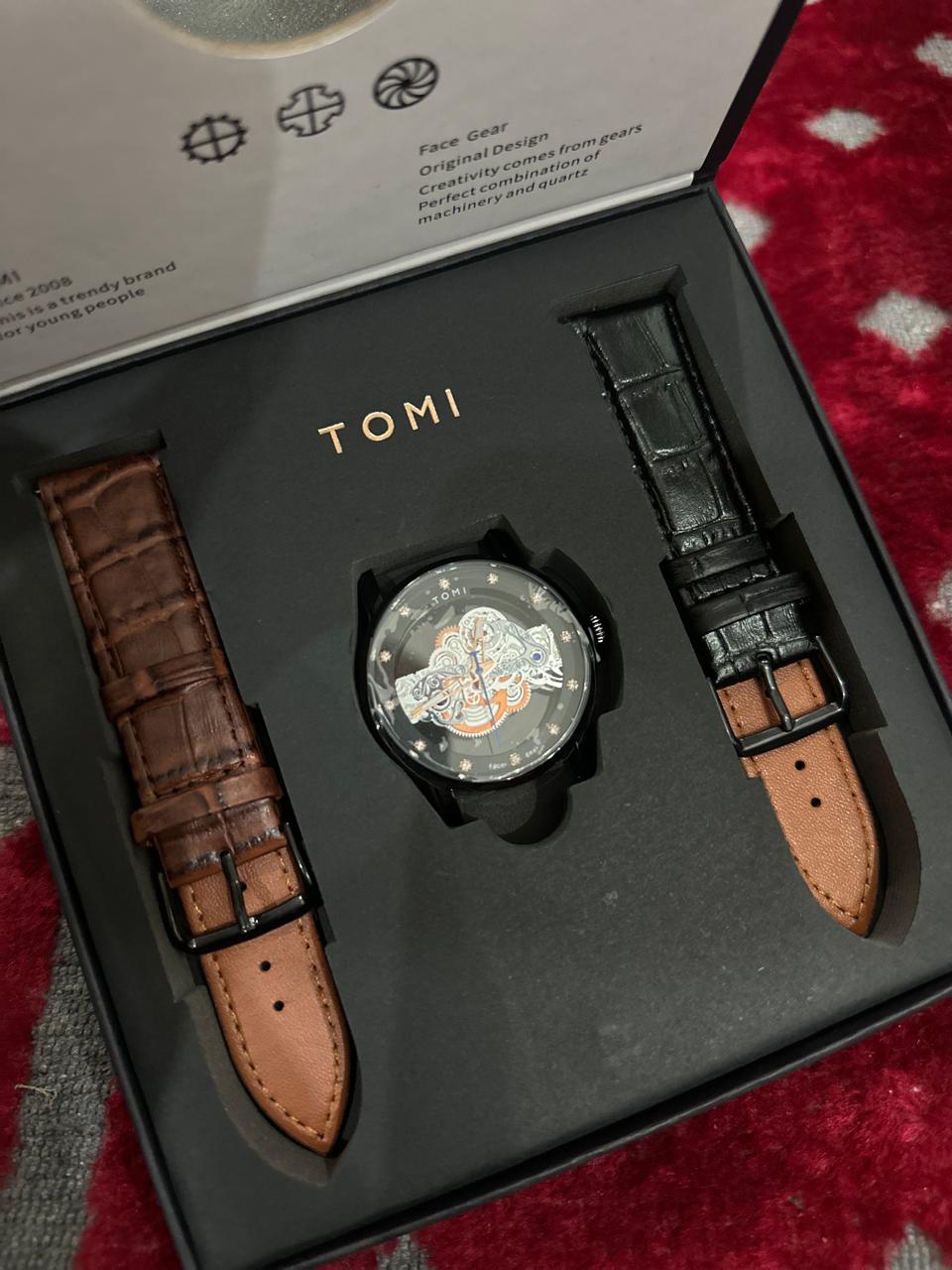 TOMI Face Gear Dual Strap Watch